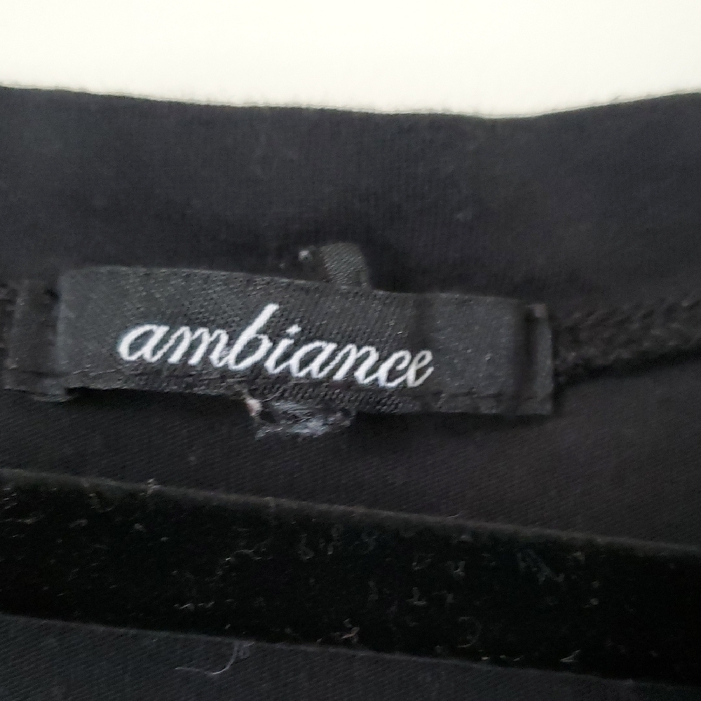 Ambiance Black Short-Sleeve Crewneck Tunic Top - Picture 2 of 6